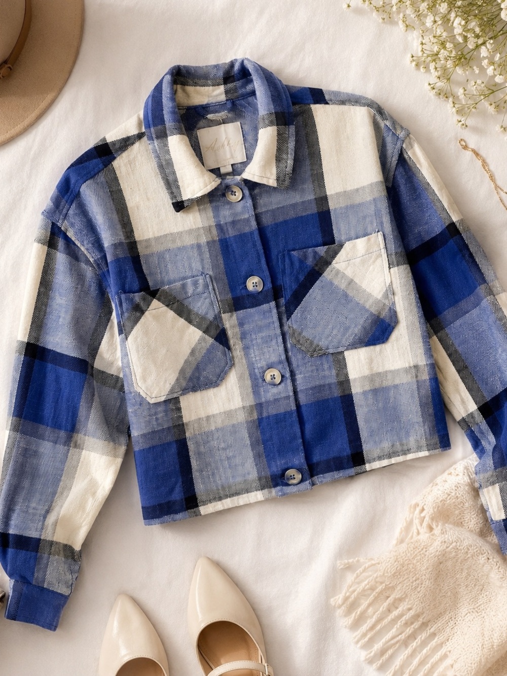 Ashley By 26 International Blue and White Striped Shirt